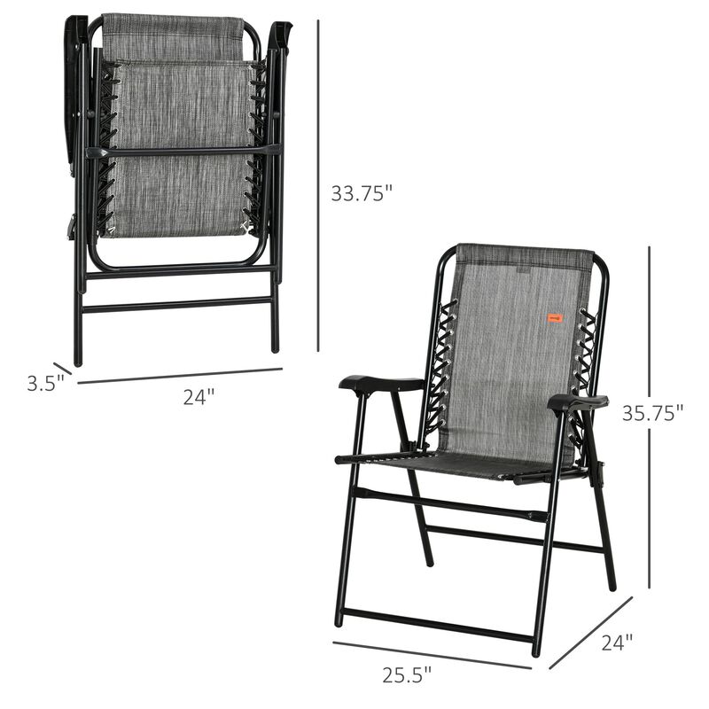 Grey Portable Seat: Folding Patio Chair for Outdoor Use