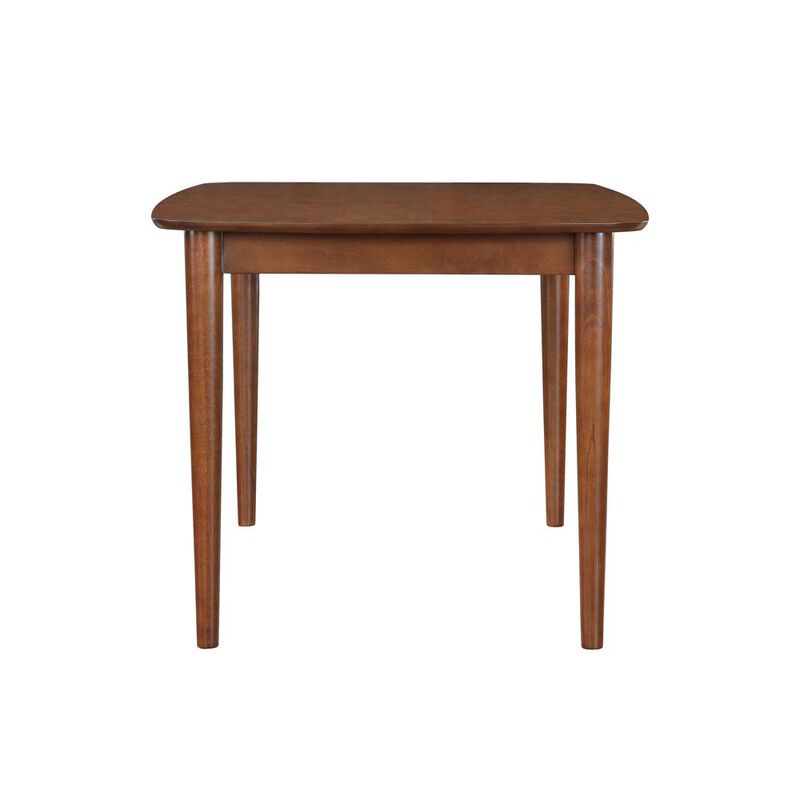 Comfort Pointe Bonito Midnight Blue Faux Leather 5PC Dining Set in Walnut Finish