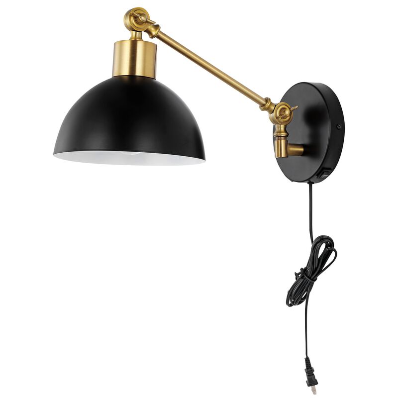 Lisa Swing Arm Modern Midcentury Iron USB Charging Port LED Sconce