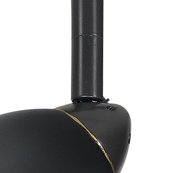 Round Metal Shade Track Light Head and Frame, Dark Bronze - Benzara