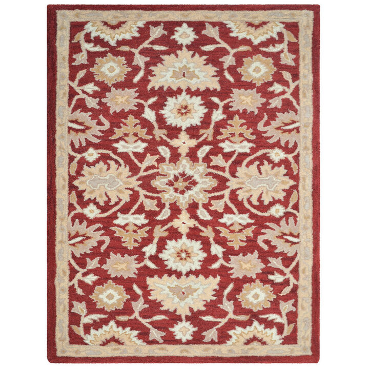 RUGSOTIC CARPETS HAND TUFTED WOOL ECO-FRIENDLY AREA RUGS  - 3'x5', Rectangle Shape, Red, Contemporary Modern Design, High Pile  Handmade Anti Skid Area Rugs for Living Room, Bed Room (K00688)