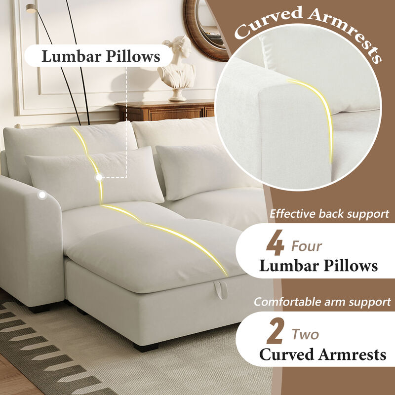 Merax Modular Corner Sofa with 2 Ottomans