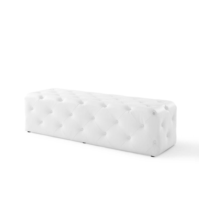 Anthem 60" Tufted Button Entryway Faux Leather Bench