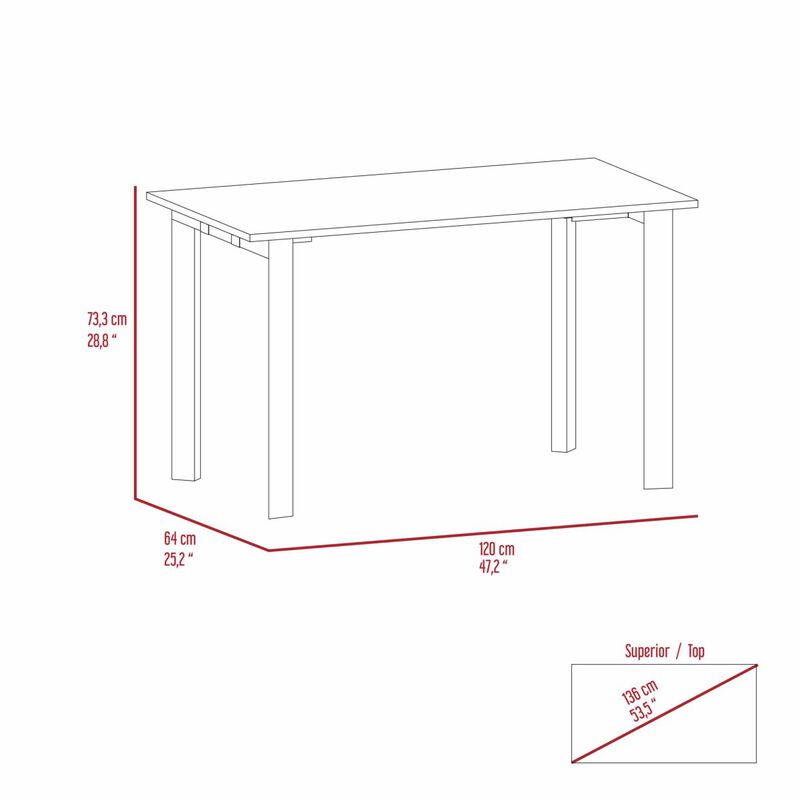 Preston Rectangle Writing Desk With Steel Legs Mahogany