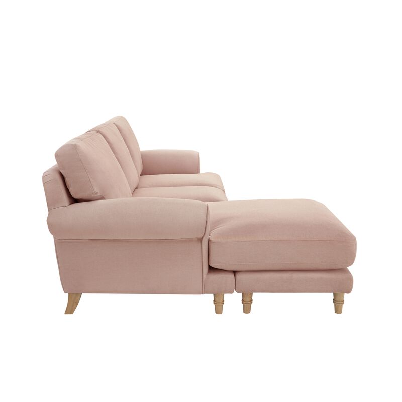 Rustic Manor Bridgette Velvet/Linen Chaise Sofa