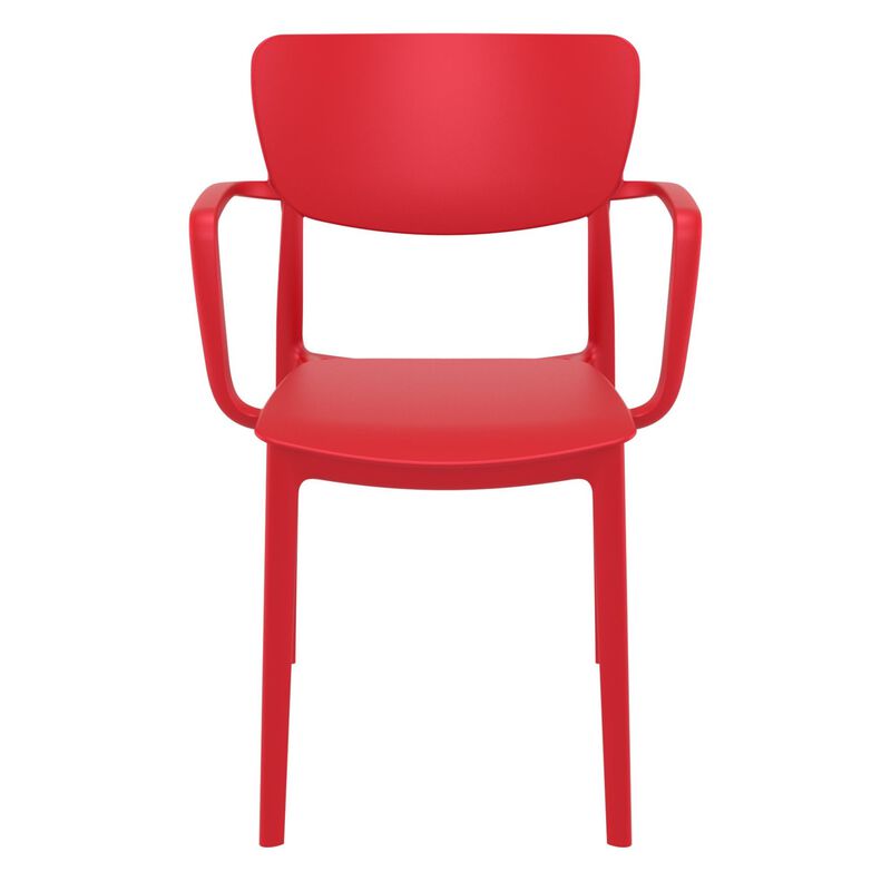 33" Gray Solid Stackable Patio Dining Arm Chair