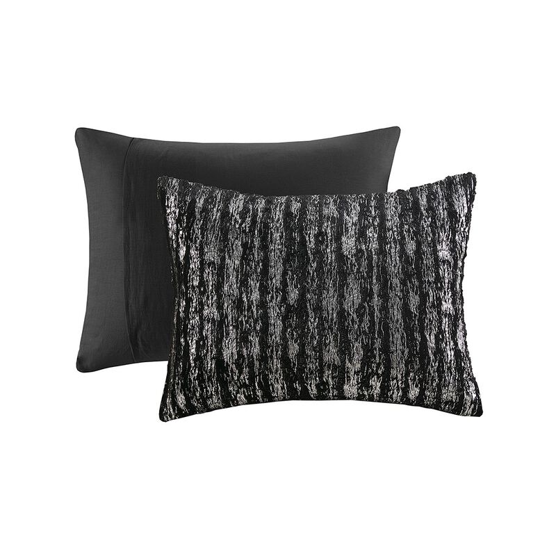 Gracie Mills Maelona Metallic Print Faux Fur Duvet Cover Set