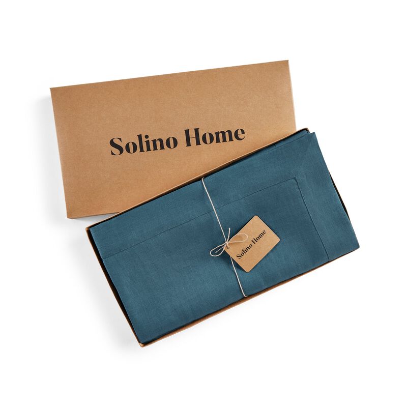 Solino Home 100% Pure Linen Table Throw 52 x 52 Inch | Fete