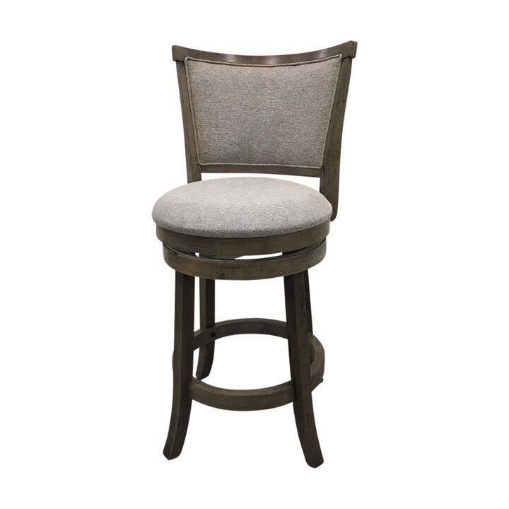 Carolina Living Upholstered Swivel Seat Barstool - Set of 2 - Gotham Grey - Grey Upholstery