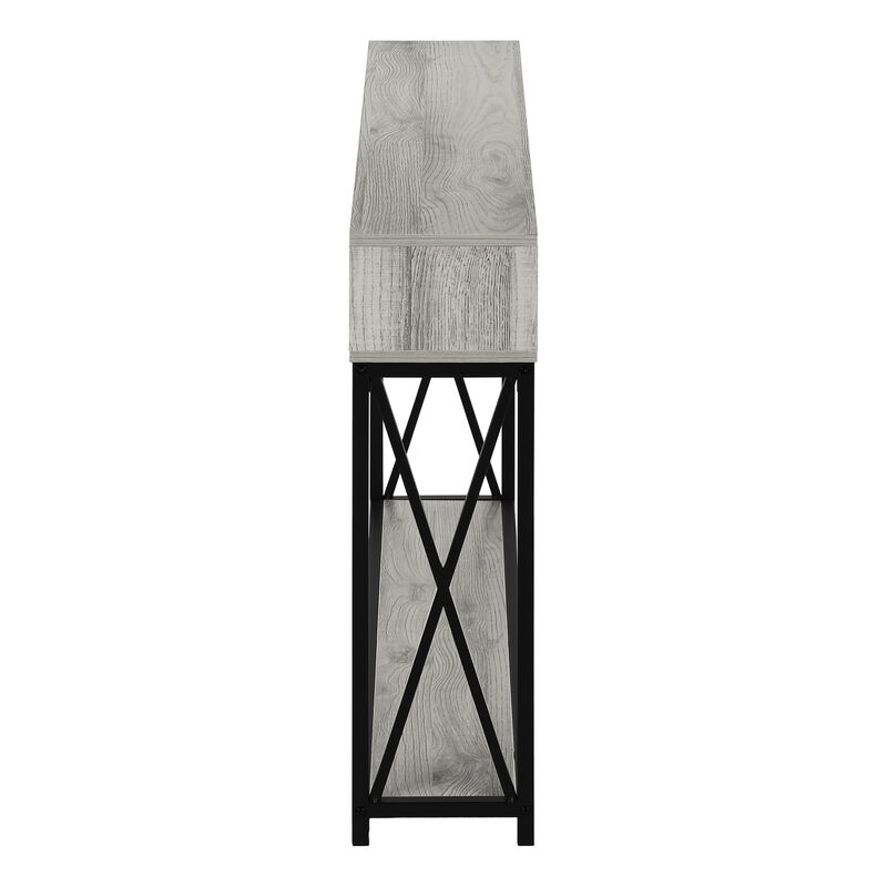 Monarch Specialties I 3572 Accent Table, Console, Entryway, Narrow, Sofa, Living Room, Bedroom, Metal, Laminate, Grey, Black, Contemporary, Modern
