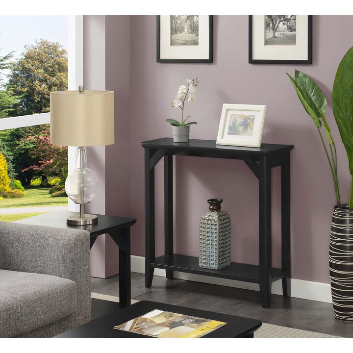 Convenience Concepts Winston Hall Table with Shelf, Black