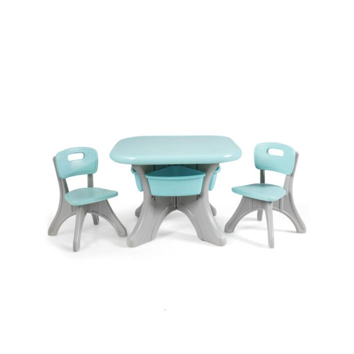 Hivvago In/Outdoor 3-Piece Plastic Children Play Table & Chair Set