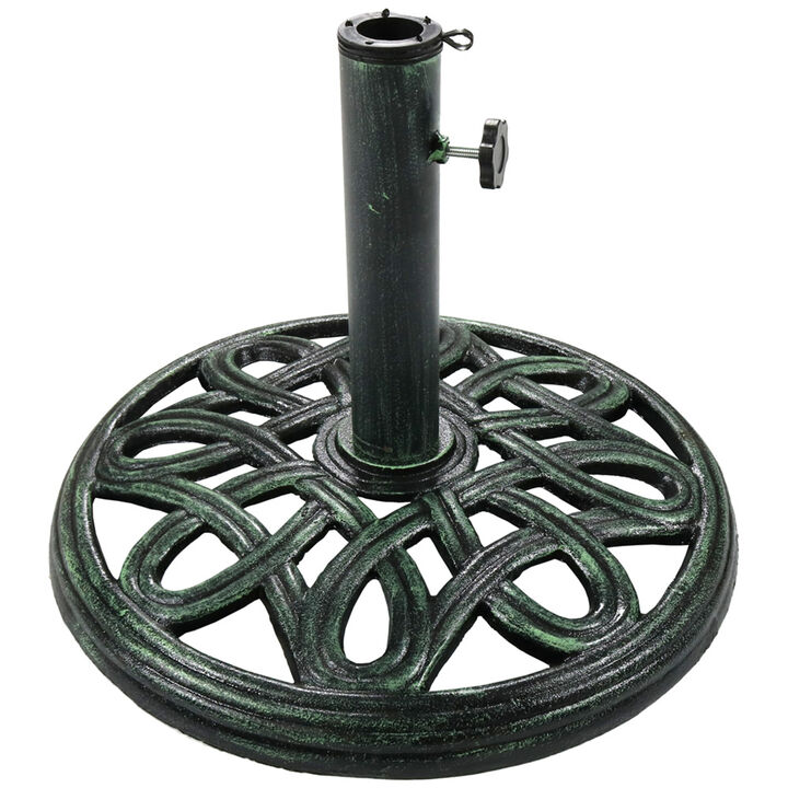 Sunnydaze 17 in Lattice Cast Iron Round Patio Umbrella Base - Black
