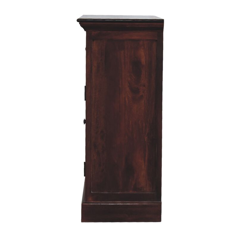 Solid Wood Cherry Cabinet with Glazed 2 Doors 2 Drawer