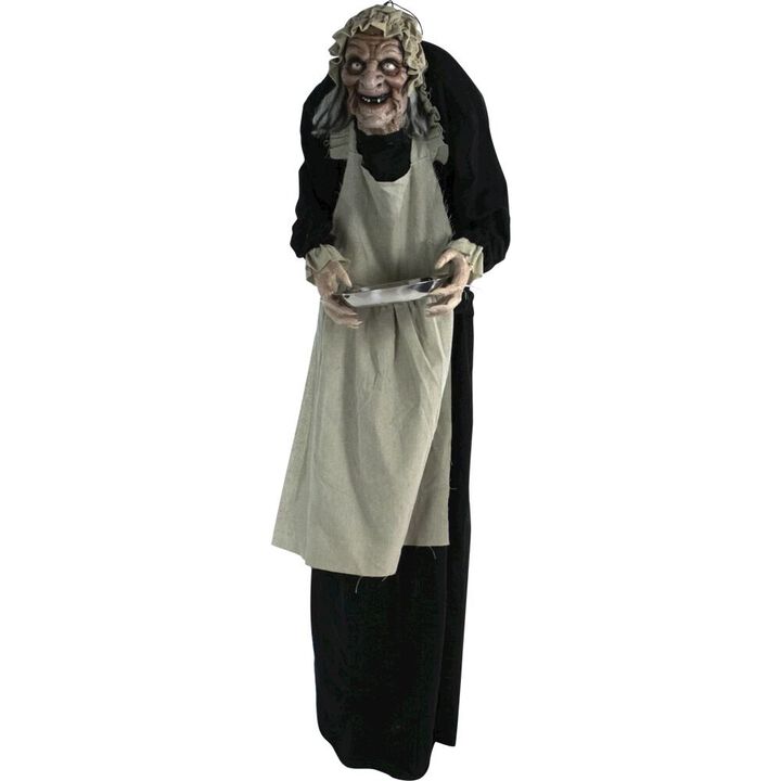 Haunted Hill Farm 60 Standing Old Lady, Animation, Lights, Sound