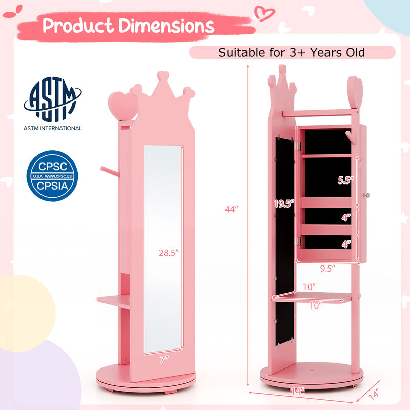 Kids Room Furniture Set Princess Vanity Table and Stool Set with Mirror and Drawer
