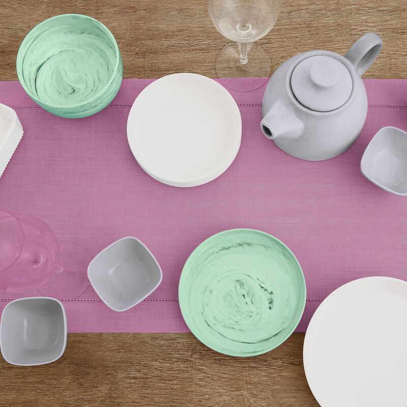 Solino Home 100% Pure Linen Table Runner | Classic Hemstitch for Valentines