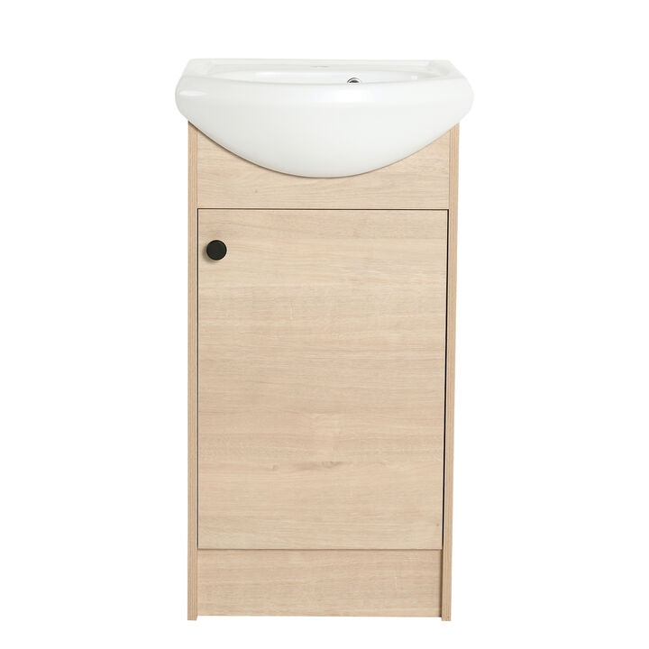 Gewnee 18 Inch Bathroom Vanity With Sink Natural