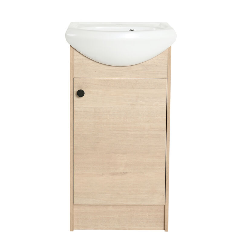 Gewnee 18 Inch Bathroom Vanity With Sink Natural