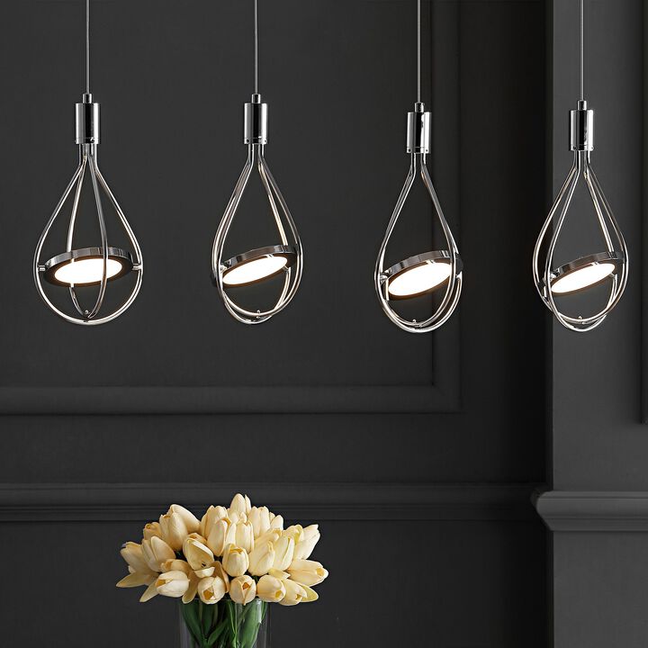 Orion 29" Adjustable Modern Integrated 4-Light Linear LED Metal Pendant