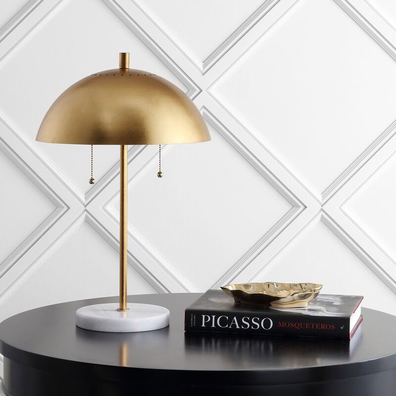 Ella Dome Metal with Marble Base LED Table Lamp