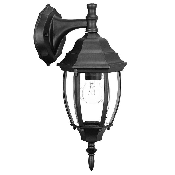 Hivvago Matte Black Hanging Globe Lantern Wall Light