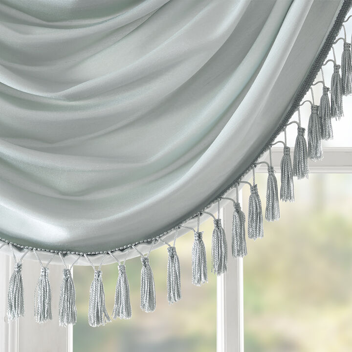 Gracie Mills Aurelius Faux Silk Sheen Waterfall Embellished Valance