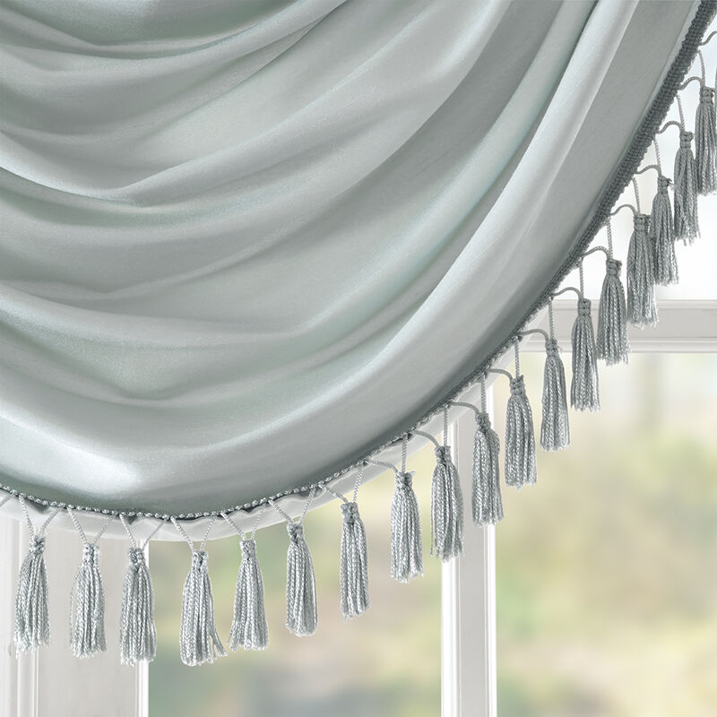 Gracie Mills Aurelius Faux Silk Sheen Waterfall Embellished Valance