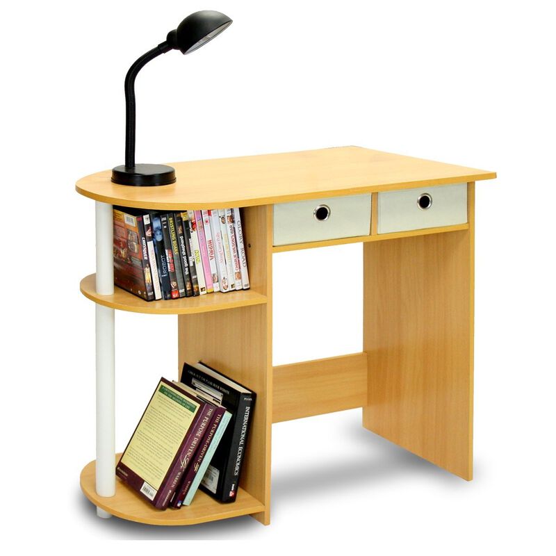 Hivvago Home Office Laptop Computer Desk Table in Beech Ivory