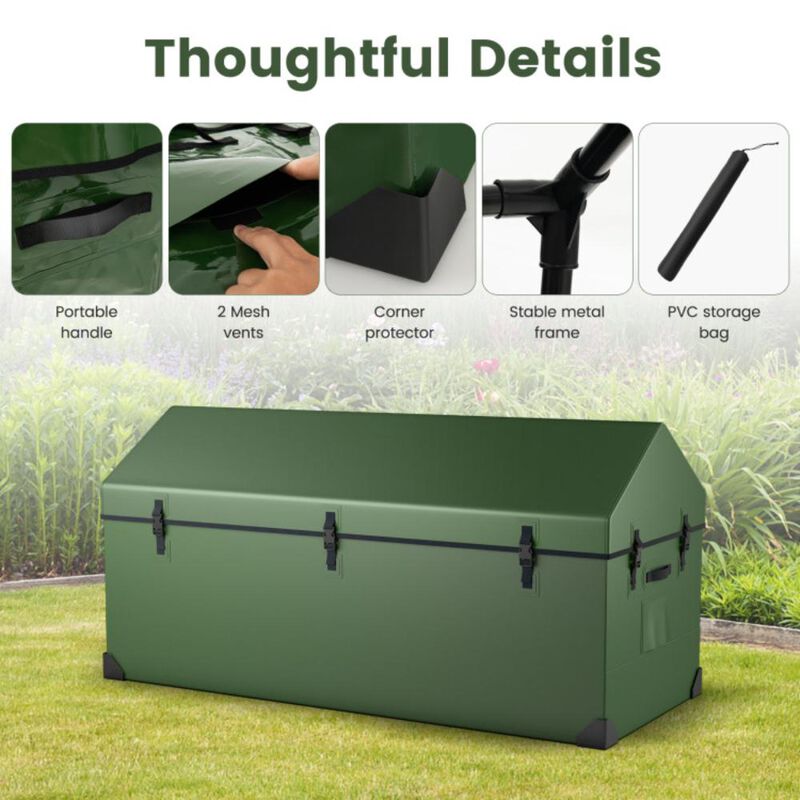 Hivvago Waterproof Outdoor Storage Box with Ventilated Window, Adjustable Snap