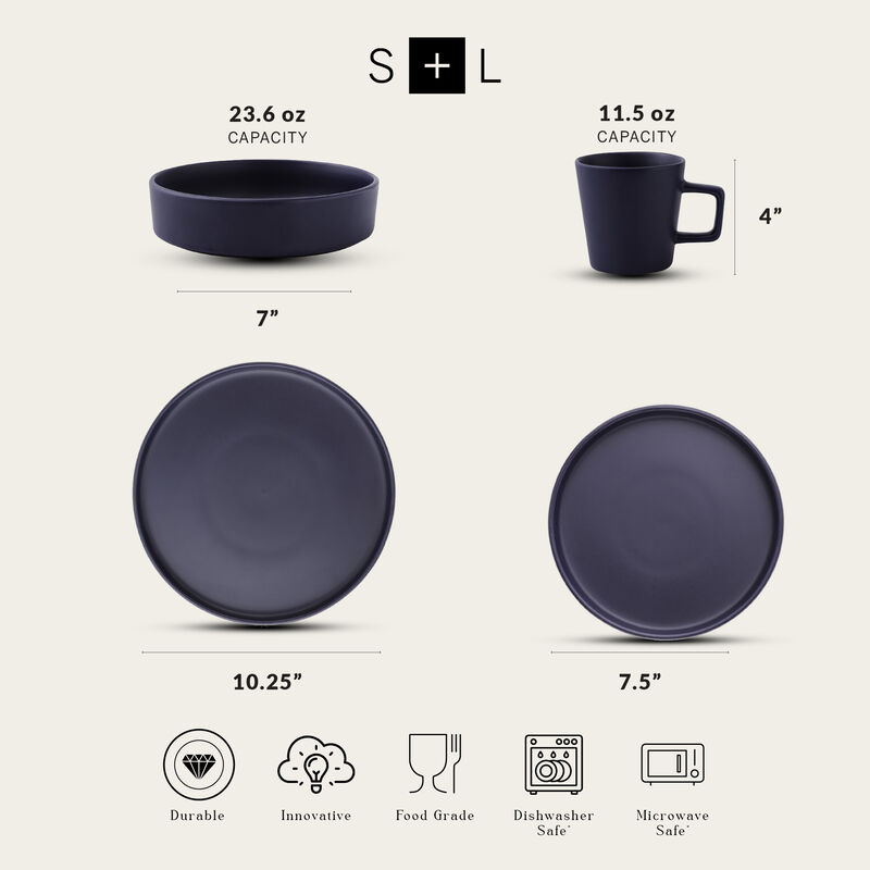 Stone Lain Cleo Stoneware 16 Piece Dinnerware Set