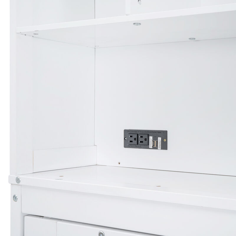 Merax Murphy Bed Wall Bed with Storage Shelves