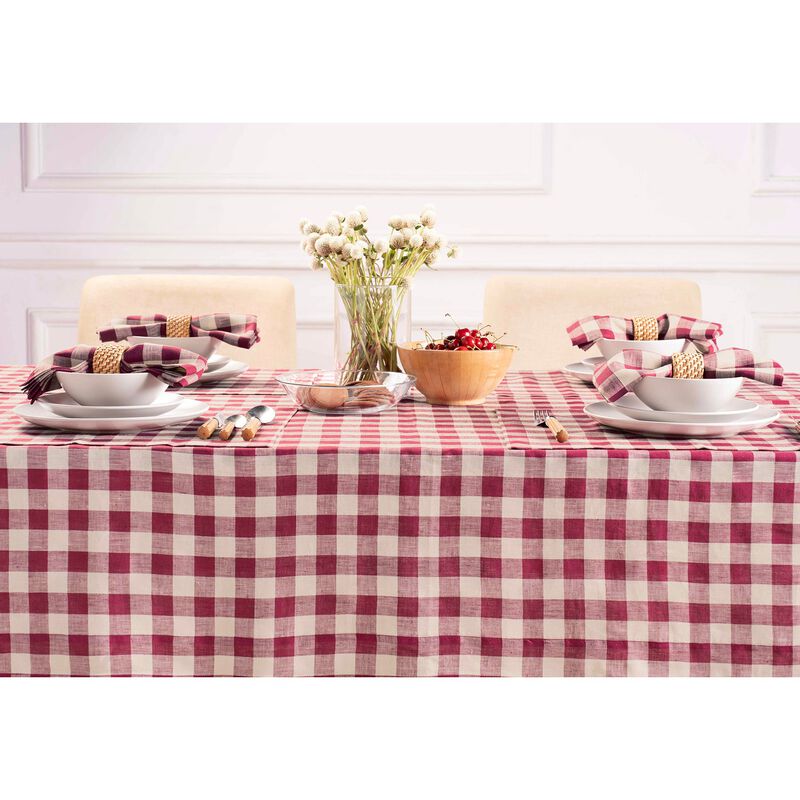 Solino Home 100% Pure Linen Tablecloth | Morgan Check