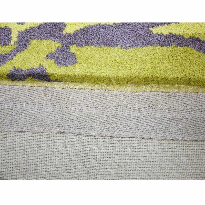 RUGSOTIC CARPETS HAND TUFTED WOOL ECO-FRIENDLY AREA RUGS  - 5'x7'6'', Rectangle Shape, Green, Floral Modern Design, High Pile Thick Handmade Anti Skid Area Rugs for Living Room, Bed Room (K03108)