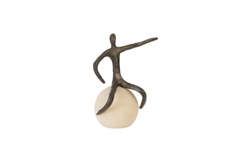Abstract Extended Arm Figure on Bleached Wood