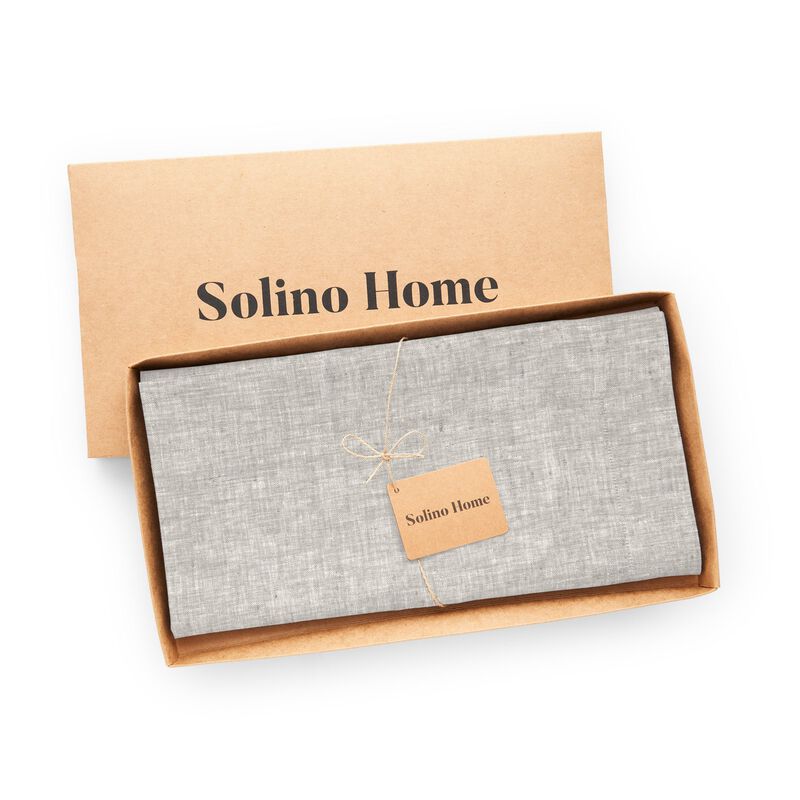 Solino Home 100% Pure Linen Table Throw 52 x 52 Inch | Athena