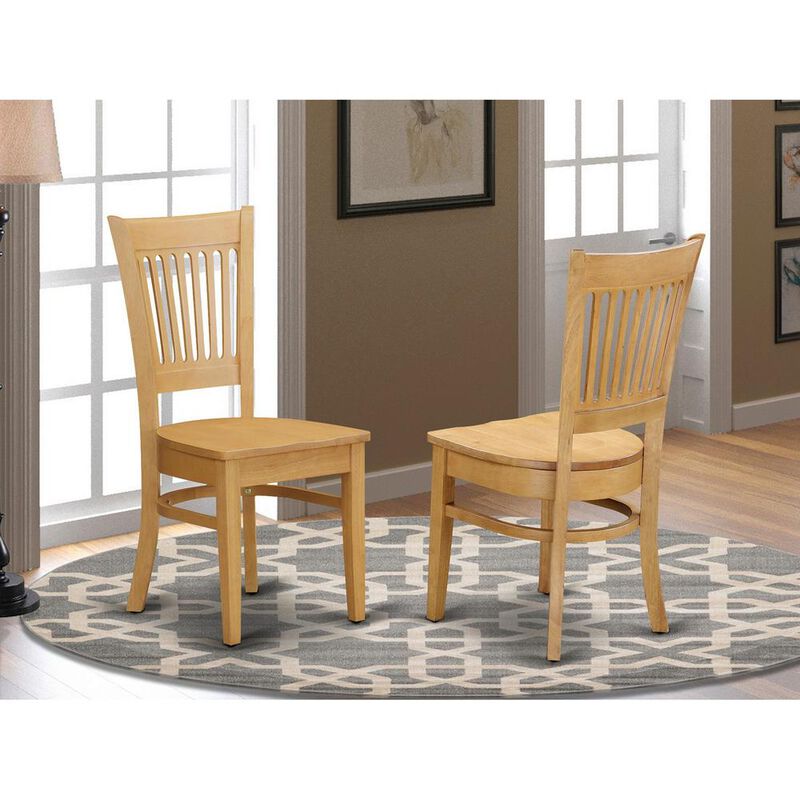 East West Furniture Vancouver    Wood  Seat  Kitchen  dining  Chairs  in  Oak  Finish,  Set  of  2