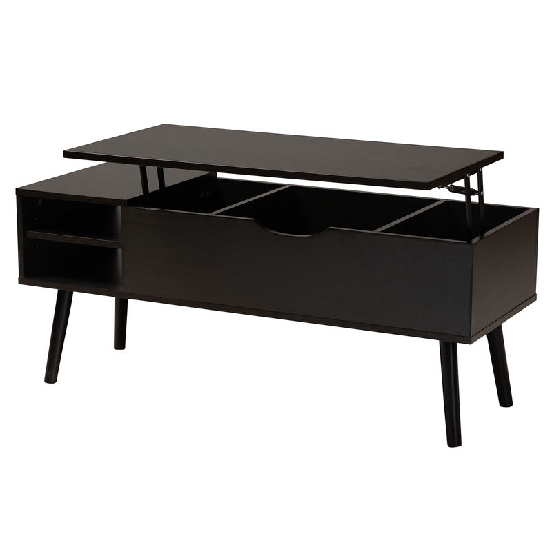 Baxton Studio Roden Two-Tone Coffee Table with Lift-Top Storage Compartment
