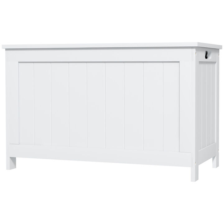 HOMCOM Storage Chest with 2 Safety Hinges, Wooden Toy Box for Living Room