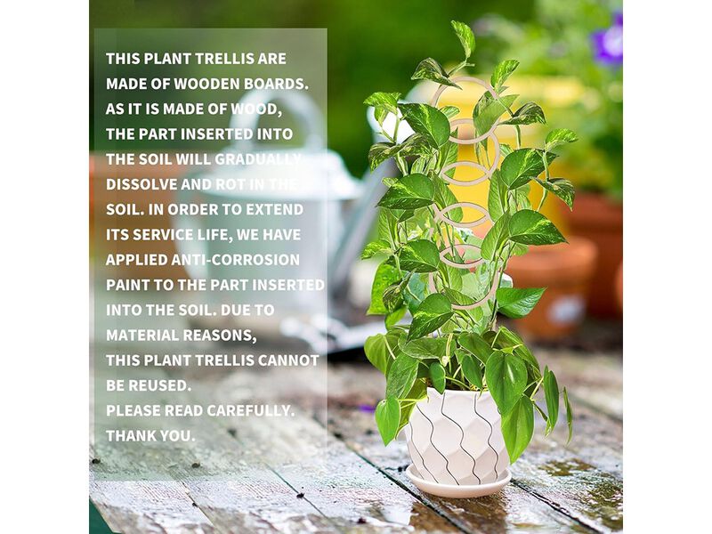 OYOEETD Small Garden Trellis for Potted Plants,with Moisture-Proof Layer Plant Stakes
