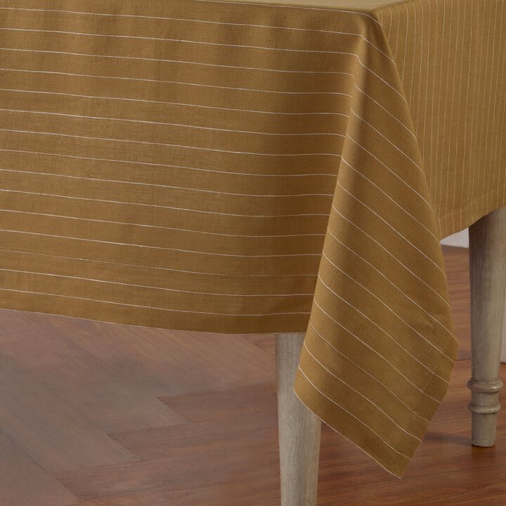Solino Home 100% Pure Linen Tablecloth | Pinstripe