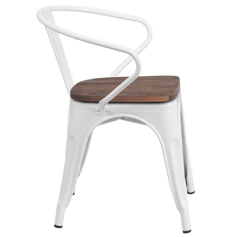 Metal/Wood Colorful Restaurant Chairs