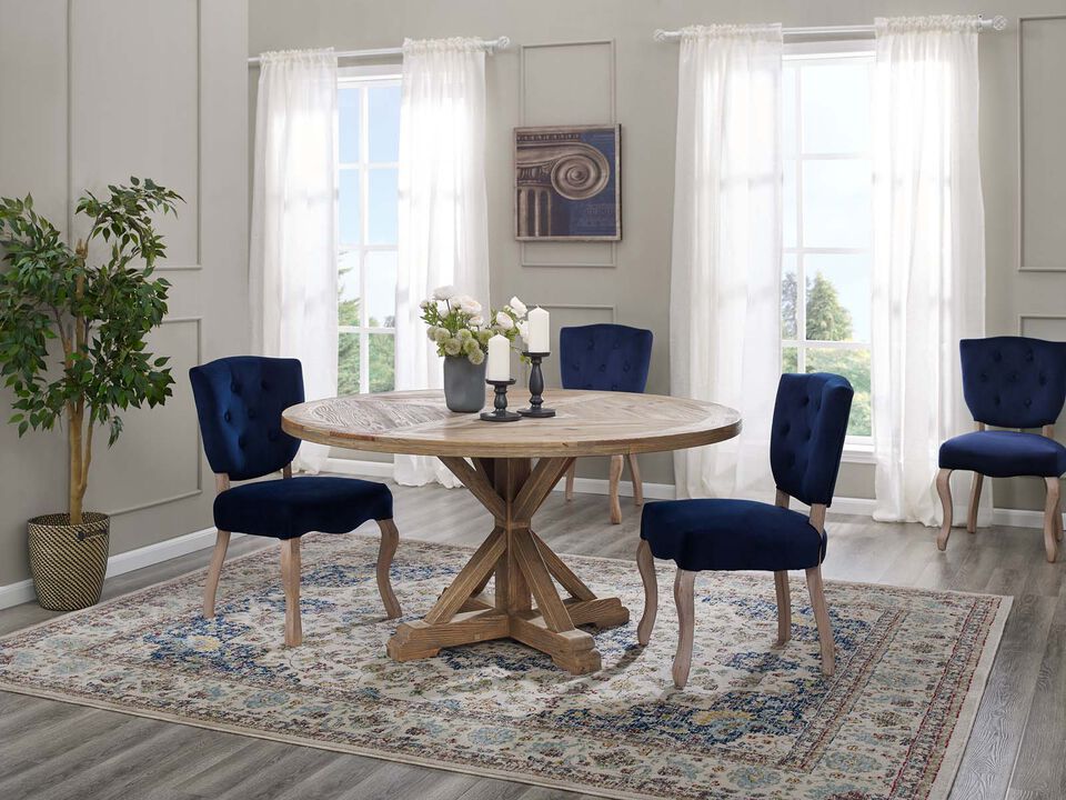 Modway - Stitch 59" Round Pine Wood Dining Table Brown