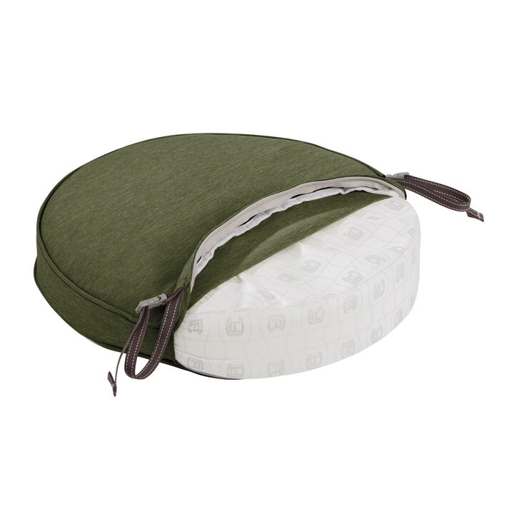 Classic Accessories 62-003-HFERN-EC Round Seat Cushion Combo, 18"DIA x 2"Thick, Heather Fern