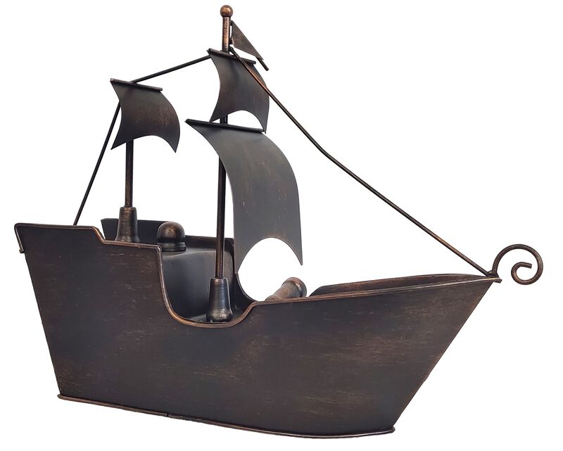 Sailing Ship Metal Table Clock-Bronze Copper