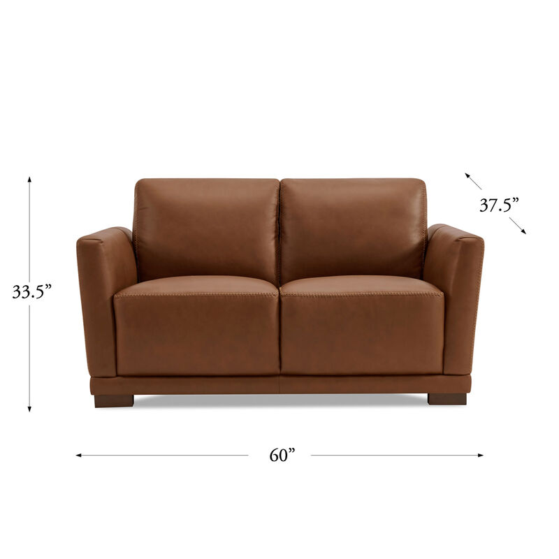 Mary Top Grain Leather Loveseat