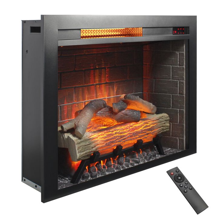 Mondawe 28 Inch Infrared Electric Fireplace Insert, Touch Panel Home Decor Heater, Smokeless Firebox With fixed Trim Kit Mondawe 28 Inch Infrared Electric Fireplace Insert, Touch Panel Home Decor Heater, Smokeless Firebox With fixed Trim Kit