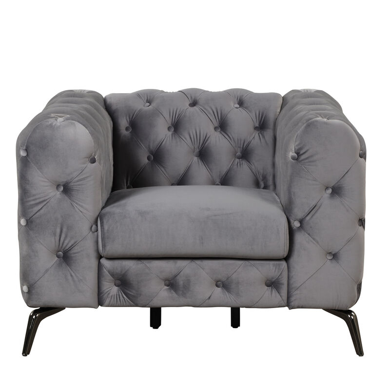 40.5" Velvet Upholstered Accent Chair