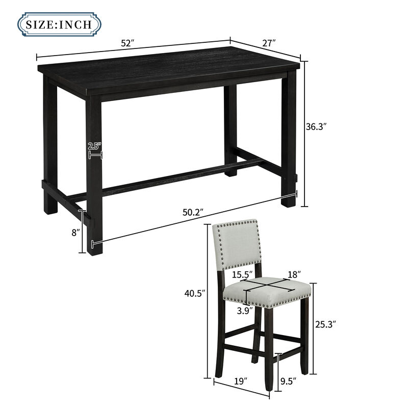 Merax 5-Piece Counter Height Dining Set