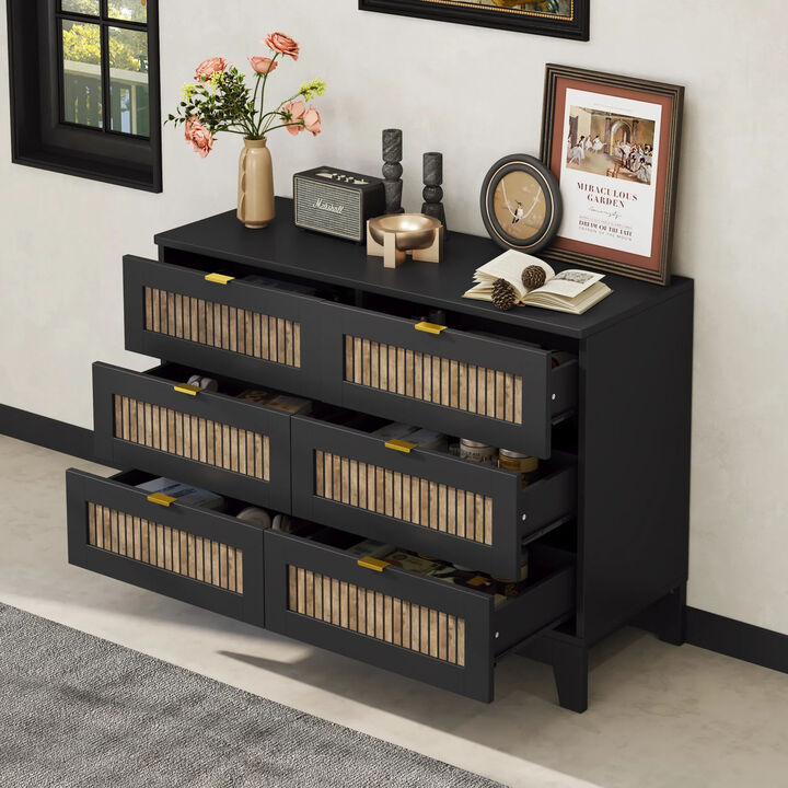 Merax Farmhouse Style Wooden Dresser with 6 Drawers